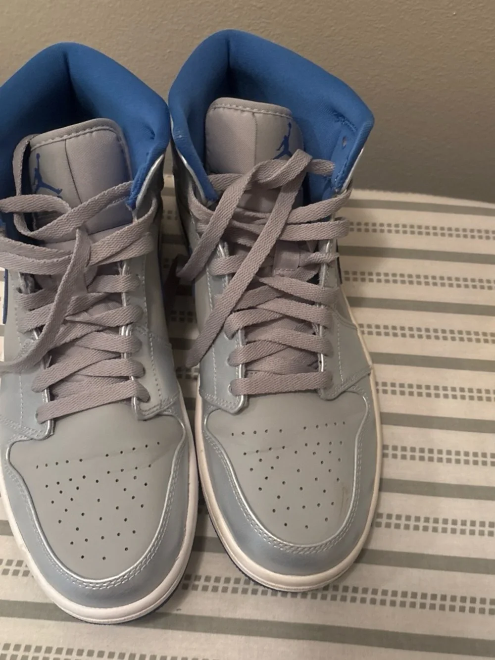Jordan Mid-Top Sneakers in Gray and Blue